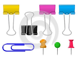 Colorful clamp pin clip stationery set