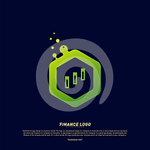 Colorful Stats Financial Advisors with hexagon Logo Design Concept. Finance logo Template Vector Icon