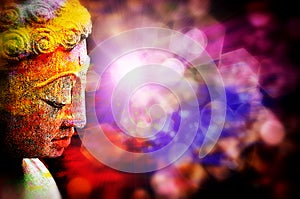 Colorful statue of budha