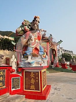 The colorful statue at Kwun Yam temple