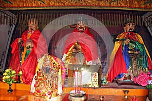 Colorful statues at chinese buddhist temple