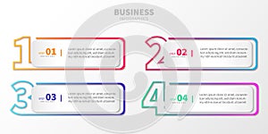 colorful step business infographic with numbers