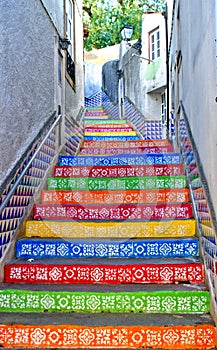 Colorful steps in Agueda photo