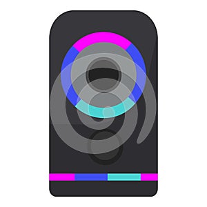 Colorful stereo speaker icon cartoon vector. Subwoofer system box