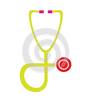 Colorful stethoscope icon vector isolated in white background.