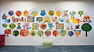 colorful sticker wall