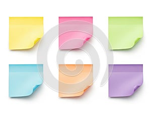 Colorful sticky notes arrayed in a grid