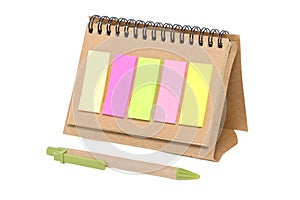 Colorful Sticky Notes on Blank Notebook.