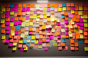 Colorful Sticky notes board. Generate Ai