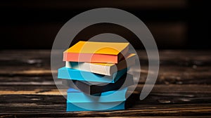 Colorful Sticky Notes Stack, Desk Organization Essentials. Generative AI