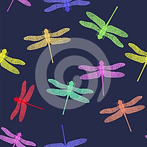 Colorful Stilized Dragonfly. Insect Logo Design. Aeschna Viridls