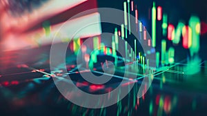 The Colorful Stock Market Chart.AI generated image