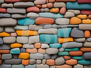 Colorful stone block wall background