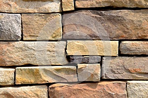 Colorful stone rock wall