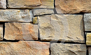 Colorful stone rock wall