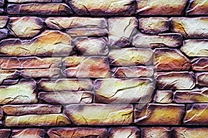 Colorful stone wall brick texture background