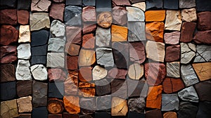 Colorful stone wall texture background. Wallpaper and background for design. Various unique textures and patterns, colorful