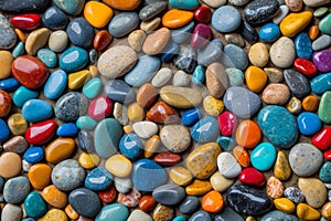 Colorful stones background, colored beach stones background