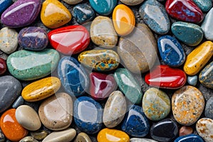 Colorful stones background, colored beach stones background