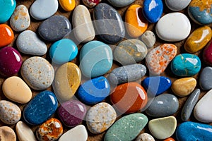 Colorful stones background, colored beach stones background