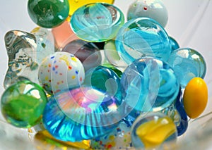 Colorful stones from the glass background