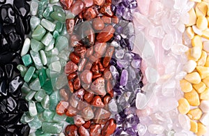 Colorful stones mix texture background, pebbles pattern