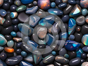 colorful stones and sea pebbles background. abstract natural background. top view