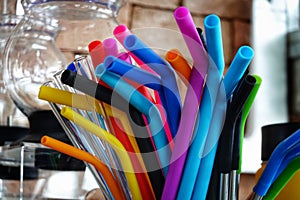 The colorful of straws
