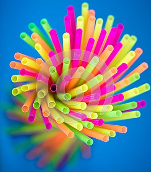 Colorful Straws Extending from a Center