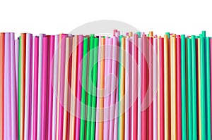 Colorful straws isolated on white