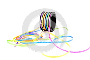 Colorful streamers on a role