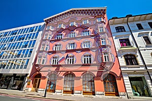 Colorful street architecture of Ljubljana