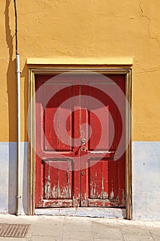 Colorful street-doors in an old-town of Santa Cruz, Tenerife, Canary Islands