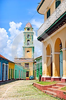 Colorful street in Trinidad, Cuba photo