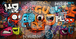 Colorful Streetart Graffiti Wall background