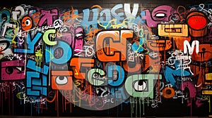 Colorful Streetart Graffiti Wall background photo