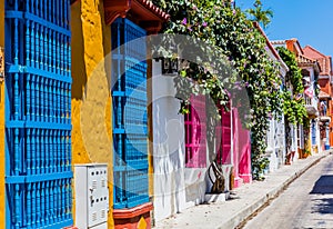 Colorful streets Getsemani Cartagena de los indias Bolivar Colo photo