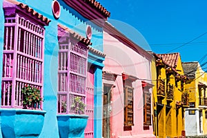 Colorful streets Getsemanir Cartagena de los indias Bolivar Colo