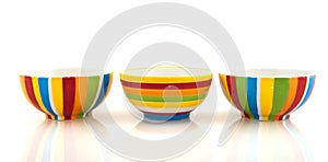 Colorful striped bowls