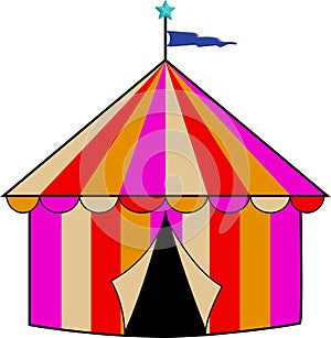 Colorful Striped Circus Tent