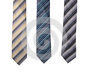 Colorful striped gentlemans tie isolated on the white