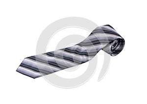 Colorful striped gentlemans tie isolated on the white