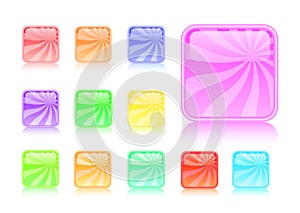 Colorful striped glossy web buttons