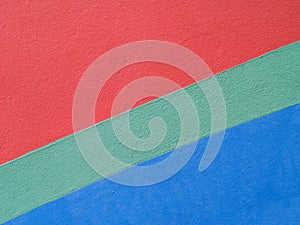 colorful striped paint on concrete wall or dividing line on sports ground floor