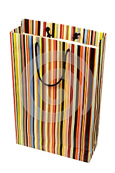 Colorful striped paperbag photo