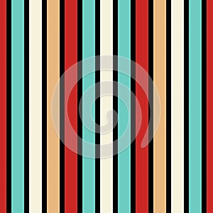 A colorful striped pattern with black and white stripes