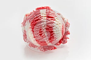 Colorful striped raspberry and vanilla ice cream