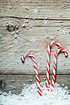 Colorful striped red and white Xmas candy canes