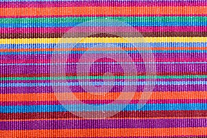 Colorful striped table cloth