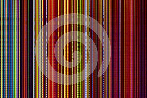 Colorful stripes on a broken LCD TV screen